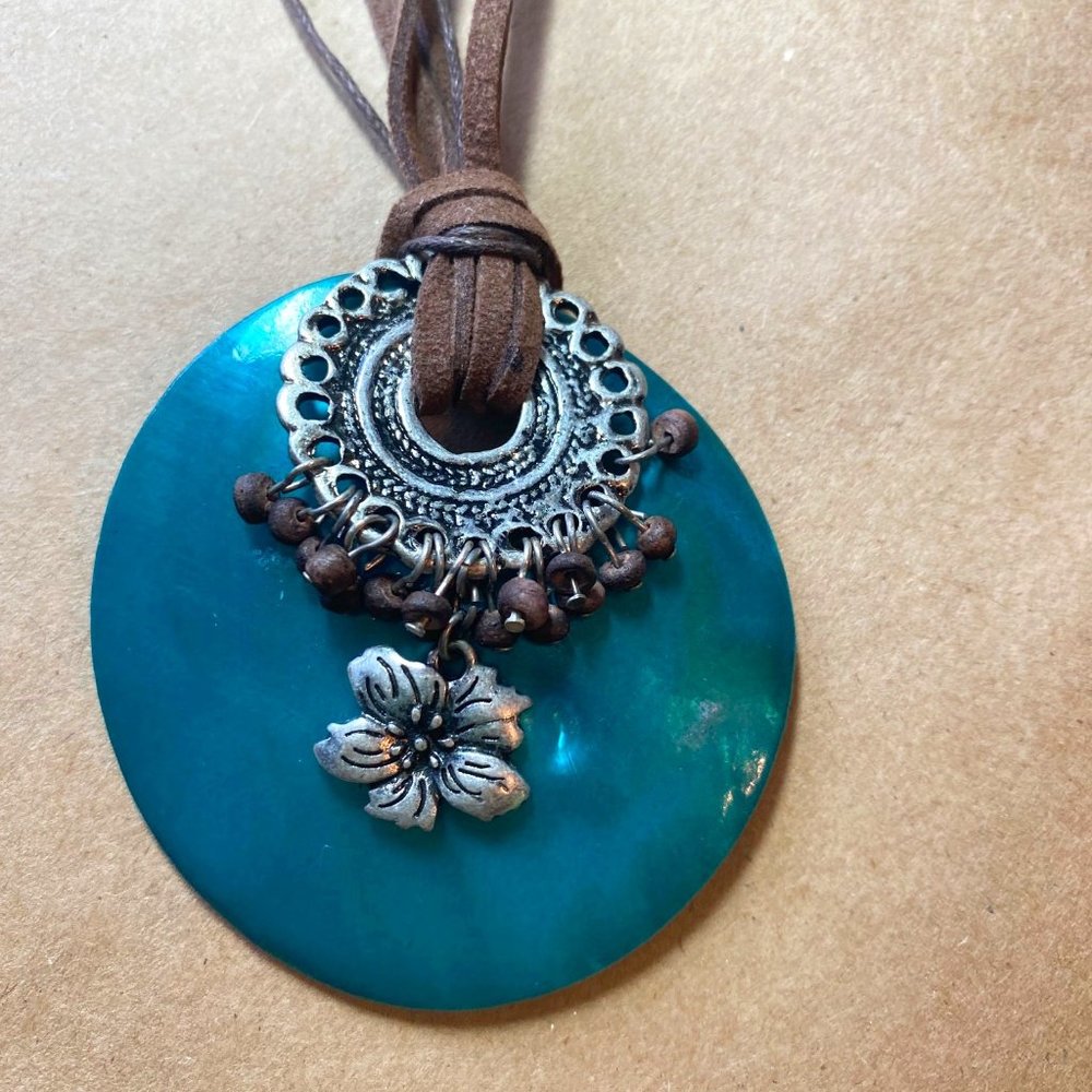 NWT Coldwater Creek Turquoise Suede 18 in necklace